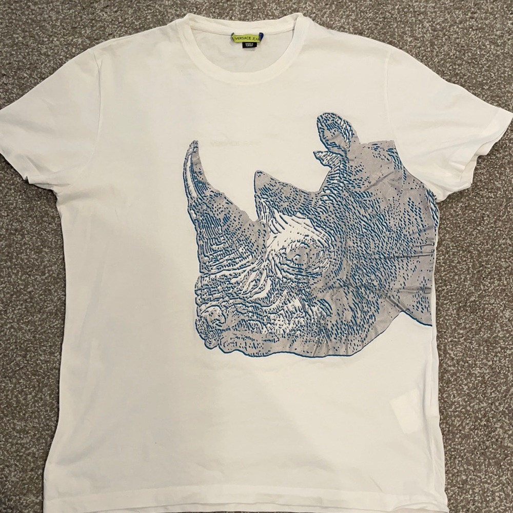Hey I’m selling my white Versace jeans rhino Shirt
